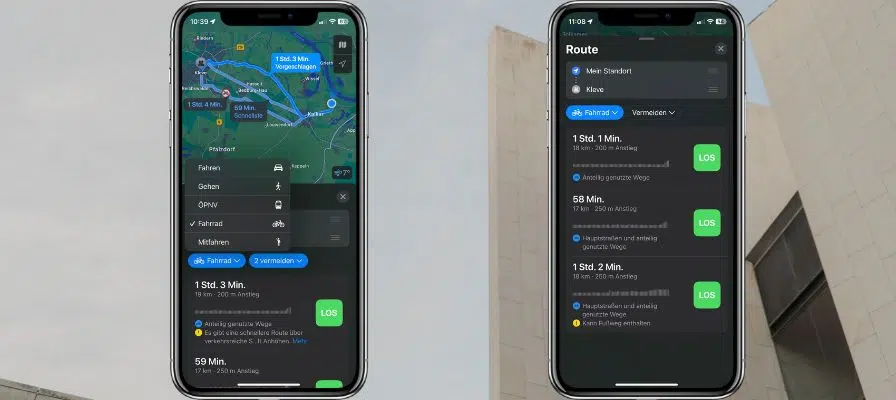 Screenshot Apple Navigation